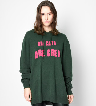Pull Hoody ALL CATS 1 Cachemire Femme