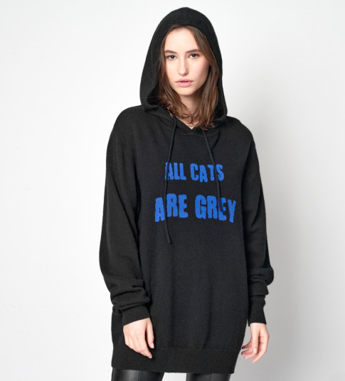 Pull Hoody ALL CATS 2 Cachemire Femme