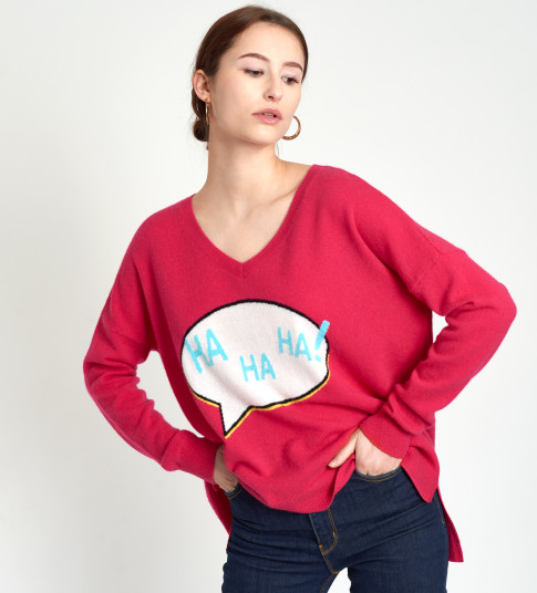 HA HA HA ! - Pull Cachemire Femme