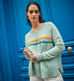 STRIPES - Pull Cachemire Femme